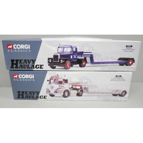 643 - Two Corgi Classics Heavy Haulage models, 16701 Wrekin Scammell Articulated and Low Loader and 13501 ... 
