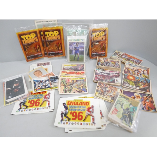 647 - Trade cards including football, Batman, Civil War News, Lord of the Rings, etc.