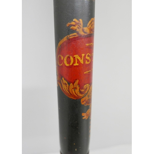 664 - A Victorian police truncheon with painted rank marks of Constable