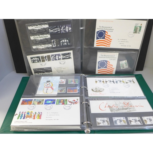 666 - Stamps; two albums of GB presentation packs and corresponding first day covers from the period 1973 ... 