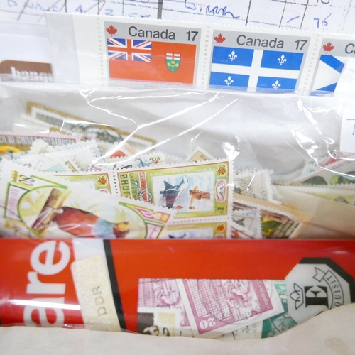 674 - Stamps; a box of stamps, covers, club books, etc.
