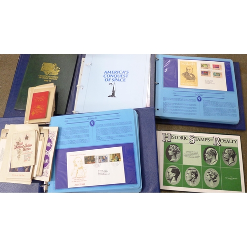683 - A box of stamps, Great Historic Stamps, First Day Covers, Historic Stamps of Royalty, a folder of Am... 