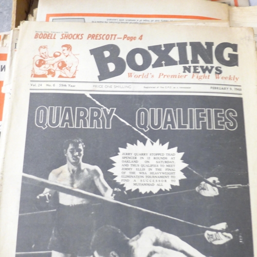 684 - A collection of 1970s boxing newspapers