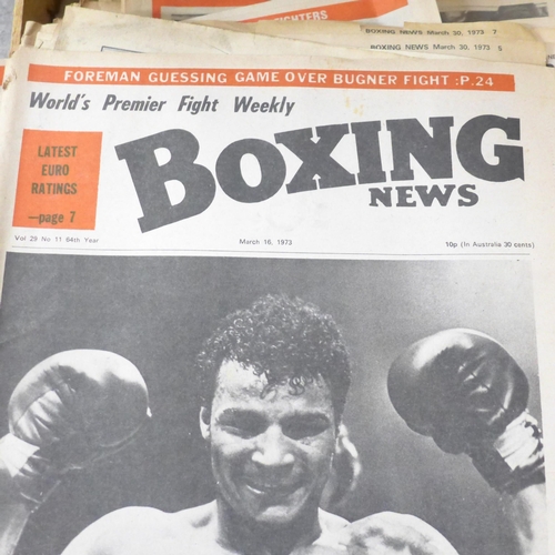684 - A collection of 1970s boxing newspapers