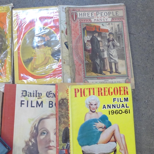 695 - Early-mid 20th Century children's annuals, three Pearsons magazines, Picturegoer Film annual 1960-1,... 