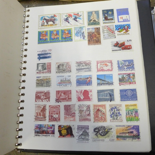 698 - Stamps; a box of stamps, covers, etc., loose and in albums