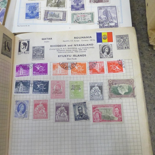 698 - Stamps; a box of stamps, covers, etc., loose and in albums