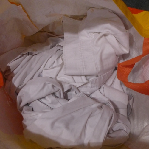 3160 - A bag of mixed size/style white shirts (Worn/marked) * This lot is subject to VAT