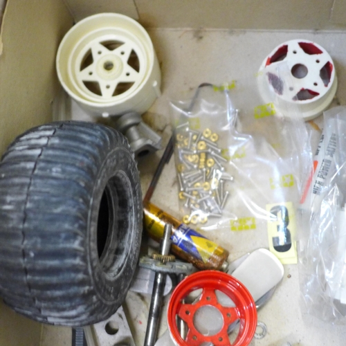 708 - A 1980s Tamiya 1:10 radio control Off Roader Racer Super Champ, (built and disassembled but not chec... 