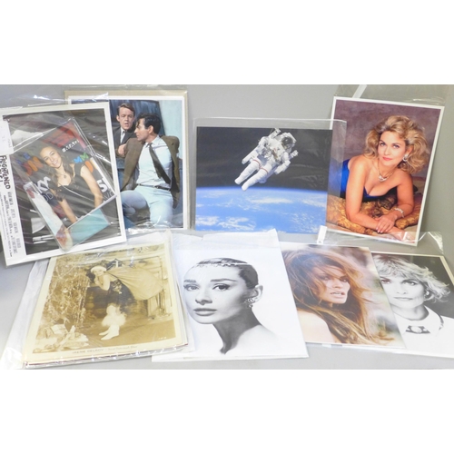 712 - A collection of lobby cards, promotional photographs, celebrities, musicians, film stars