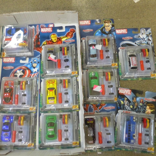 722 - A box of Marvel Superheroes motorised model kits, eleven in total