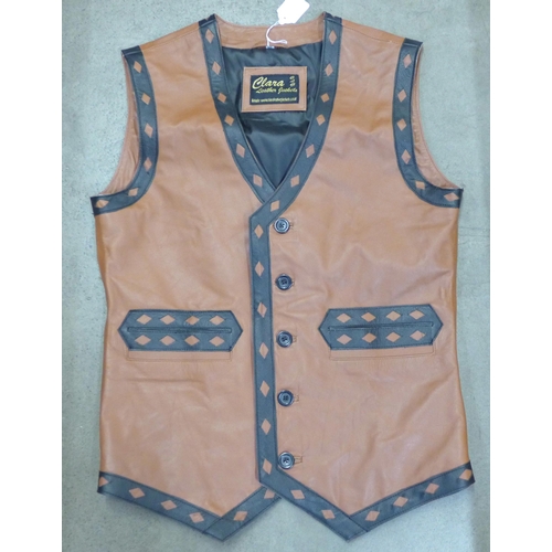 728 - A Clara Leather Jackets leather waistcoat as featured in the 1979 cult gang movie The Warriors