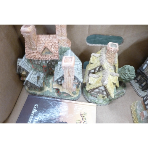 738 - David Winter cottages and hardback book, thirteen miniature teapots, Wedgwood Kutani Crane china and... 
