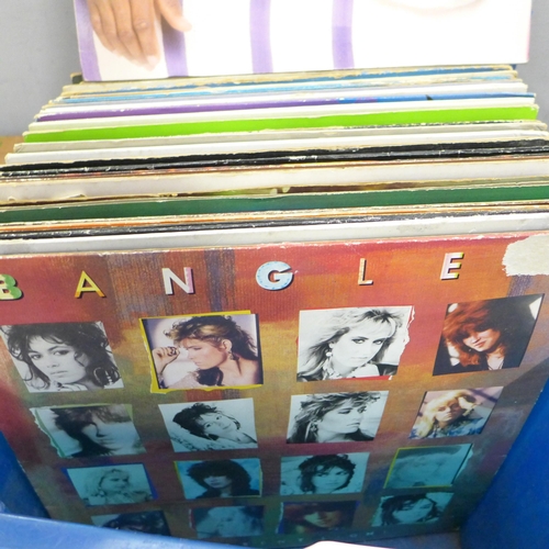739 - A box of over eighty 1980s and later LP records and 12