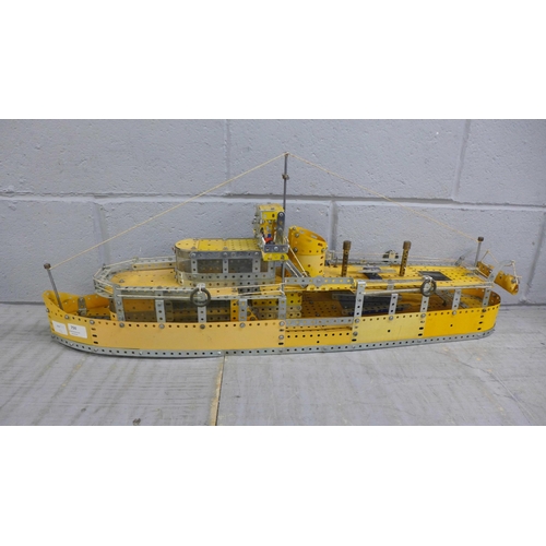 750 - A circa 1970s Meccano model of a Liverpool ferry, 86cm