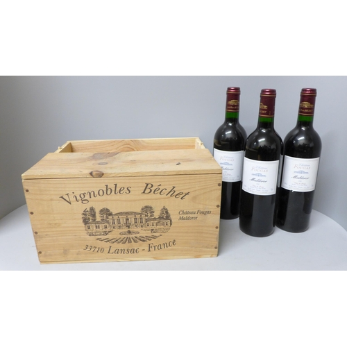 764 - Six bottles of Vignobles Béchet 1997 Maldoror in wooden box **PLEASE NOTE THIS LOT IS NOT ELIGIBLE F... 