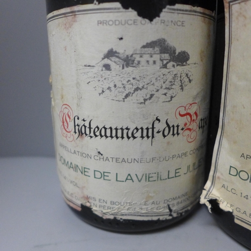 767 - Five bottles of 1990 Chateauneuf du Pape Domaine de la Vielle Julienne **PLEASE NOTE THIS LOT IS NOT... 