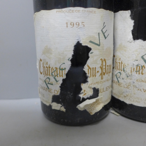 772 - Three bottles of 1995 Chateuneuf de Pape Domaine de la Vielle Julienne **PLEASE NOTE THIS LOT IS NOT... 
