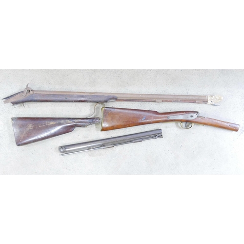 777 - Two muskets, both in parts, for repair/restoration, one marked Sherwood Rengers M Troop 1