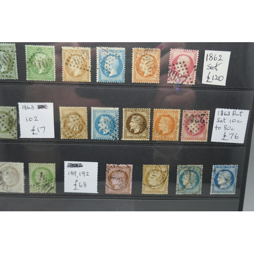 785 - Stamps; a stock sheet of early France stamps