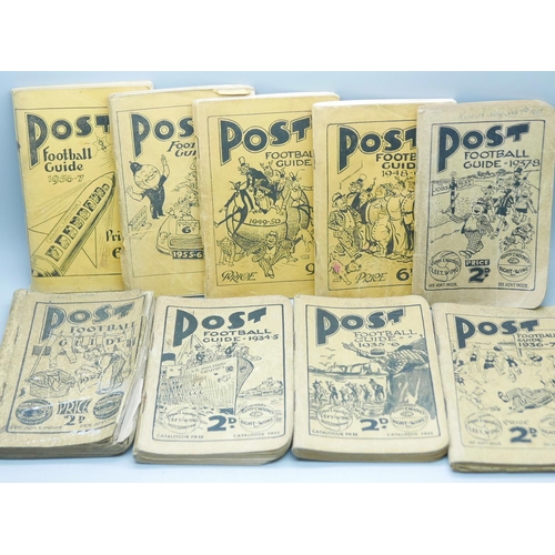 787 - Nine Nottingham Post Football Guides 1931, 1934, 1935, 1936, 1937, 1948, 1949, 1955 and 1956