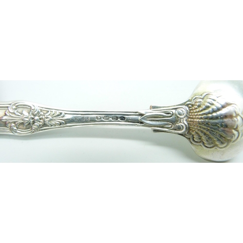 806 - A small silver Queen's pattern sauce ladle, crested, London 1834, 30g, 113mm