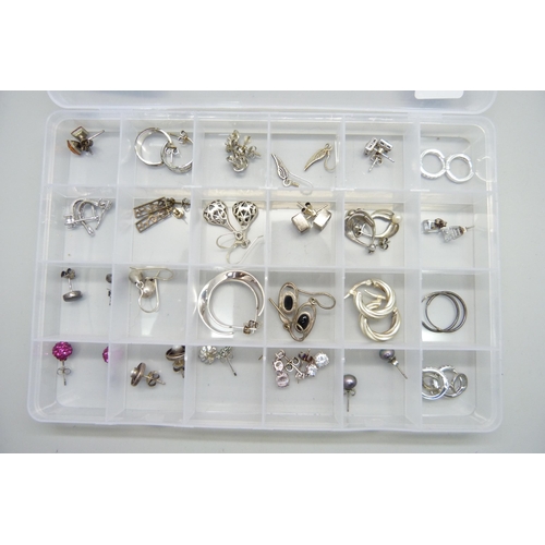 808 - Twenty-four pairs of silver earrings