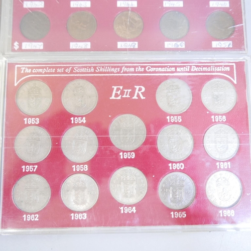 847 - Six coin sets, 5x Elizabeth II and one farthings set