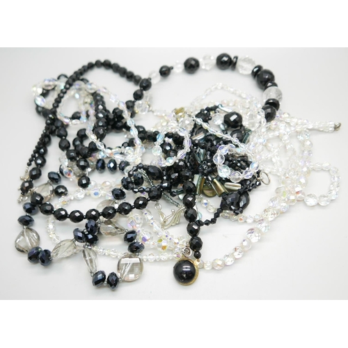 849 - A collection of glass bead necklaces