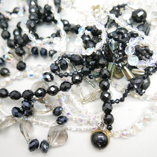 849 - A collection of glass bead necklaces