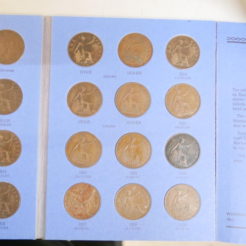 851 - A full set of English and Scottish shillings 1937-1951 (30 coins), 1901 to 1929 copper penny run