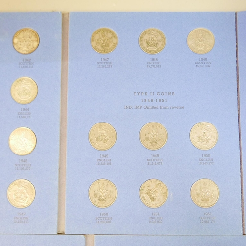 851 - A full set of English and Scottish shillings 1937-1951 (30 coins), 1901 to 1929 copper penny run