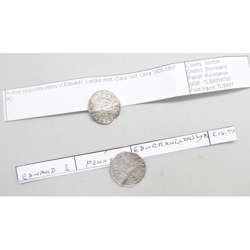 925 - Two Edward I silver pennies