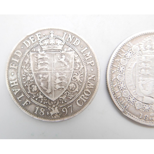 929 - Three silver half-crowns, 1887, 1890 and 1897