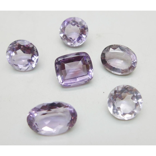 938 - Six unmounted amethysts, 25g