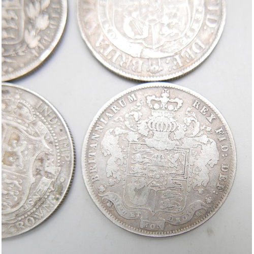 943 - Four silver half crowns, 1819, 1825, 1881 and 1909