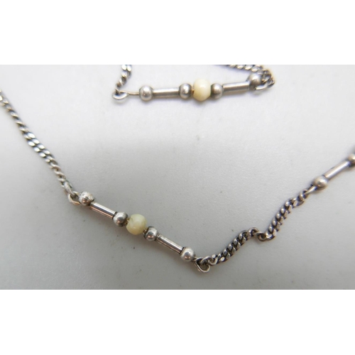 951 - A Malcolm Gray silver necklace, 39cm