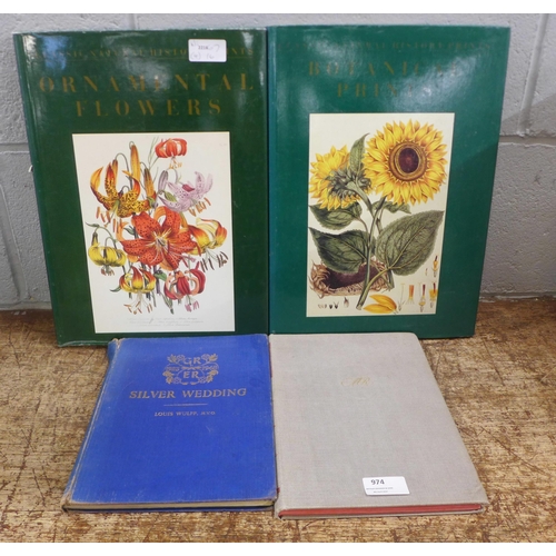 974 - Two volumes, Classic Natural History Prints, a 1948 Silver Wedding Album and a Queen Mary Album