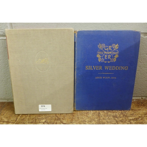 974 - Two volumes, Classic Natural History Prints, a 1948 Silver Wedding Album and a Queen Mary Album