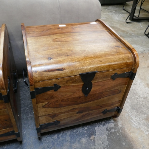 1435 - A hardwood trunk *This lot is subject to VAT