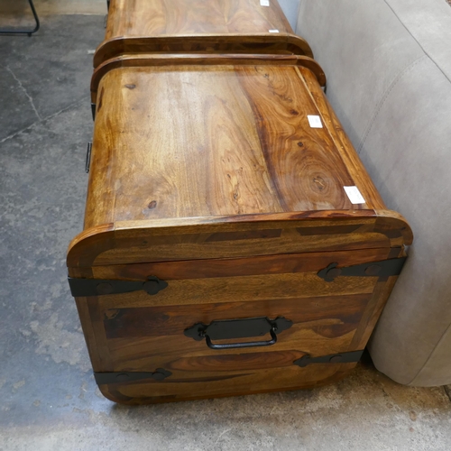1435 - A hardwood trunk *This lot is subject to VAT