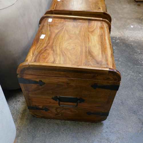 1436 - A hardwood trunk *This lot is subject to VAT