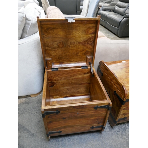 1436 - A hardwood trunk *This lot is subject to VAT