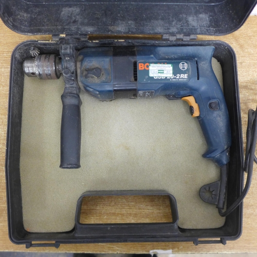 2010 - A Bosch (GSB20-2RE) 110v rotary hammer drill in case