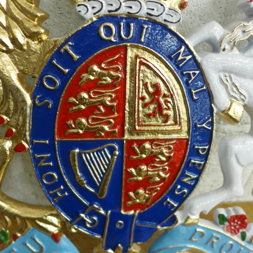 2050 - A British Royal coat of arms plaque * this lot is subject to VAT