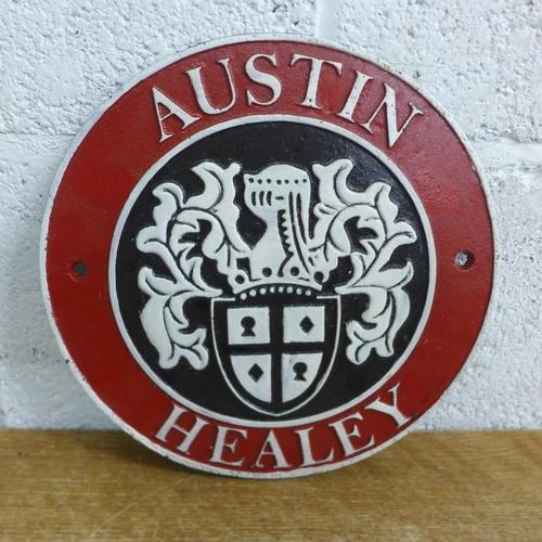 2052 - An Austin Healey plaque * this lot is subject to VAT