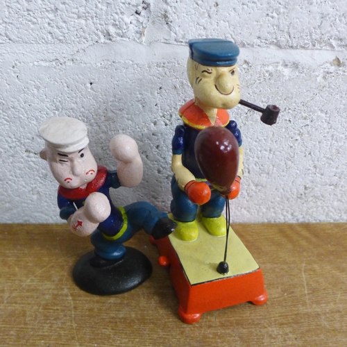 2055 - A Popeye boxing figure and a Kung Fu figure * this lot is subject to VAT