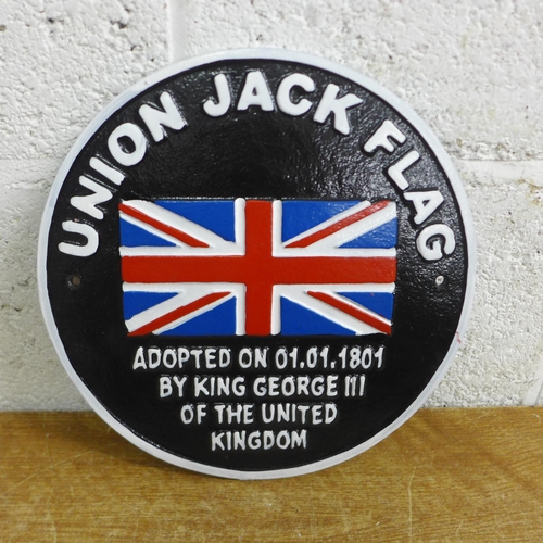 2063 - A Union Jack plaque * this lot is subject to VAT