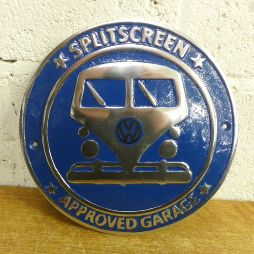 2078 - A VW split screen plaque * this lot is subject to VAT