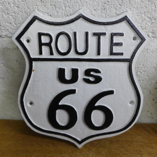 2081 - A Route 66 plaque * this lot is subject to VAT